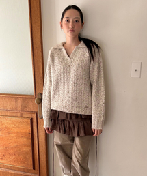 OURO（アウロ）の「FISHERMAN COLLAR KNIT [ SAND ]（ニット/セーター）」