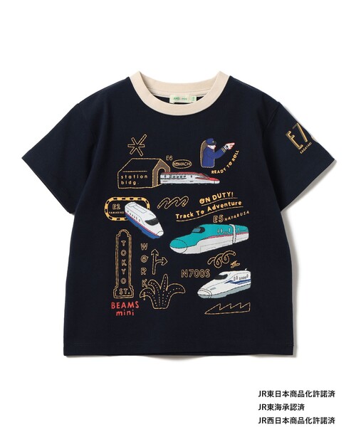 BEAMS mini（ビームスミニ）の「JR 新幹線 Tシャツ 2026SS（90～140cm）（Tシャツ/カットソー・キッズ・サックスブルー/ネイビー/オフホワイト・100/90/140/130/120/110）」の3枚目の写真