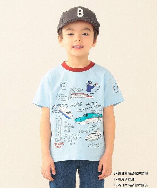 BEAMS mini（ビームスミニ）の「JR 新幹線 Tシャツ 2026SS（90～140cm）（Tシャツ/カットソー・キッズ・サックスブルー/ネイビー/オフホワイト・100/90/140/130/120/110）」の4枚目の写真