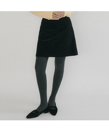OSON コットンベルベットミニスカート ブラック