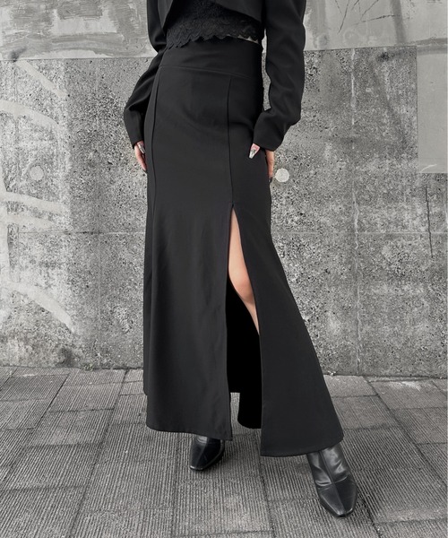 LVEU.（ラブユ.）の「【LVEU.】ハイウエストマーメイドスカート / ボトムス スカート オケージョン マーメイド ハイウエスト ロング モード ブラック グレー（スカート・レディース・グレー/ブラック・FREE）」の6枚目の写真