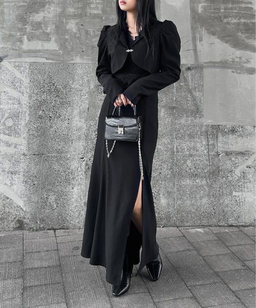 LVEU.（ラブユ.）の「【LVEU.】ハイウエストマーメイドスカート / ボトムス スカート オケージョン マーメイド ハイウエスト ロング モード ブラック グレー（スカート・レディース・グレー/ブラック・FREE）」の4枚目の写真