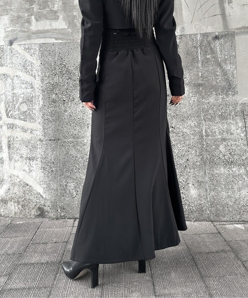 LVEU.（ラブユ.）の「【LVEU.】ハイウエストマーメイドスカート / ボトムス スカート オケージョン マーメイド ハイウエスト ロング モード ブラック グレー（スカート・レディース・グレー/ブラック・FREE）」の7枚目の写真