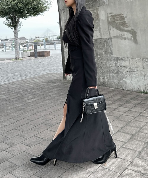 LVEU.（ラブユ.）の「【LVEU.】ハイウエストマーメイドスカート / ボトムス スカート オケージョン マーメイド ハイウエスト ロング モード ブラック グレー（スカート・レディース・グレー/ブラック・FREE）」の8枚目の写真