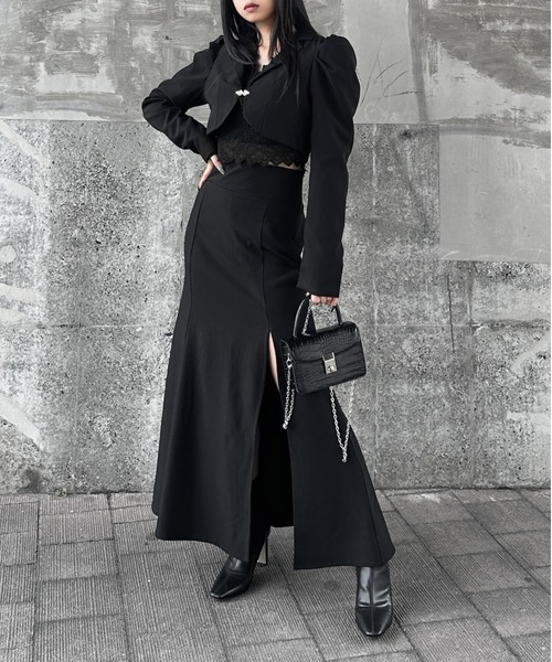 LVEU.（ラブユ.）の「【LVEU.】ハイウエストマーメイドスカート / ボトムス スカート オケージョン マーメイド ハイウエスト ロング モード ブラック グレー（スカート・レディース・グレー/ブラック・FREE）」の9枚目の写真