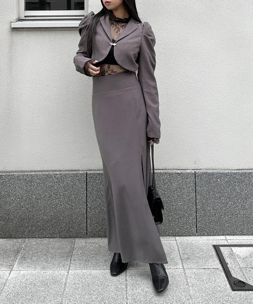 LVEU.（ラブユ.）の「【LVEU.】ハイウエストマーメイドスカート / ボトムス スカート オケージョン マーメイド ハイウエスト ロング モード ブラック グレー（スカート・レディース・グレー/ブラック・FREE）」の11枚目の写真