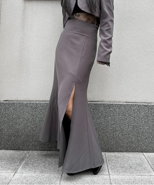 LVEU.（ラブユ.）の「【LVEU.】ハイウエストマーメイドスカート / ボトムス スカート オケージョン マーメイド ハイウエスト ロング モード ブラック グレー（スカート・レディース・グレー/ブラック・FREE）」の13枚目の写真