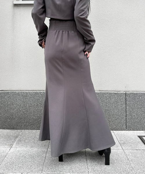 LVEU.（ラブユ.）の「【LVEU.】ハイウエストマーメイドスカート / ボトムス スカート オケージョン マーメイド ハイウエスト ロング モード ブラック グレー（スカート・レディース・グレー/ブラック・FREE）」の14枚目の写真