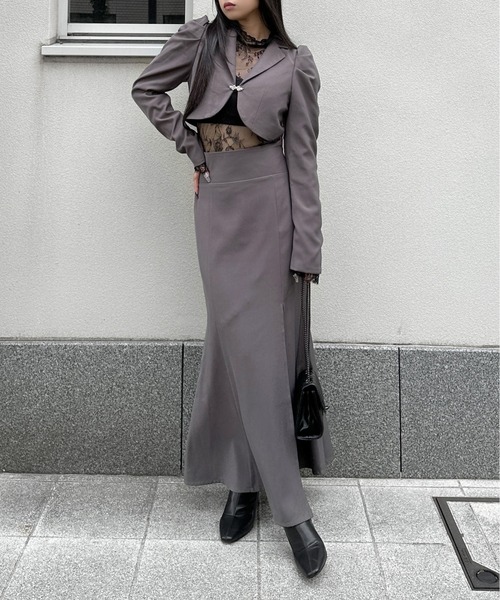 LVEU.（ラブユ.）の「【LVEU.】ハイウエストマーメイドスカート / ボトムス スカート オケージョン マーメイド ハイウエスト ロング モード ブラック グレー（スカート・レディース・グレー/ブラック・FREE）」の15枚目の写真