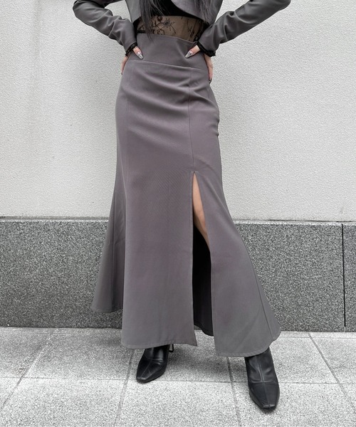 LVEU.（ラブユ.）の「【LVEU.】ハイウエストマーメイドスカート / ボトムス スカート オケージョン マーメイド ハイウエスト ロング モード ブラック グレー（スカート・レディース・グレー/ブラック・FREE）」の20枚目の写真