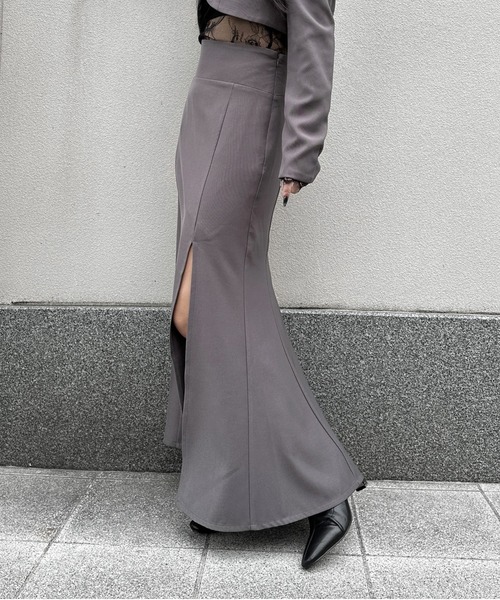 LVEU.（ラブユ.）の「【LVEU.】ハイウエストマーメイドスカート / ボトムス スカート オケージョン マーメイド ハイウエスト ロング モード ブラック グレー（スカート・レディース・グレー/ブラック・FREE）」の21枚目の写真