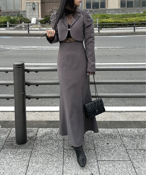 LVEU.（ラブユ.）の「【LVEU.】ハイウエストマーメイドスカート / ボトムス スカート オケージョン マーメイド ハイウエスト ロング モード ブラック グレー（スカート・レディース・グレー/ブラック・FREE）」の22枚目の写真