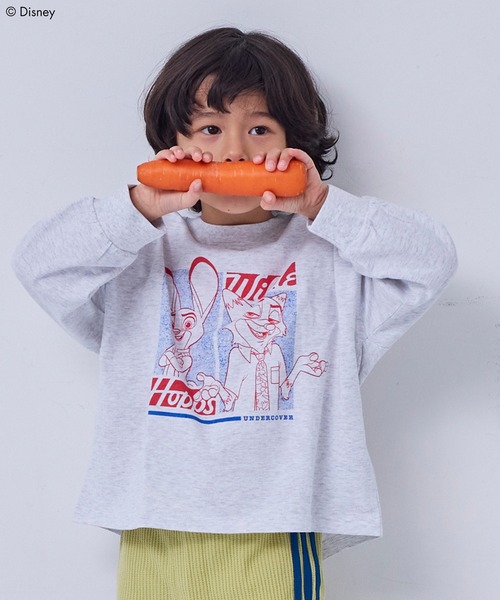 MARKEY'S(マーキーズ)の「【ズートピア】プリントロンTee(Tシャツ/カットソー・キッズ・ホワイト系その他/ベージュ系その他/パープル系その他/チャコール/グリーン系その他・80/90/95/100/110/120/130)」の1枚目の写真