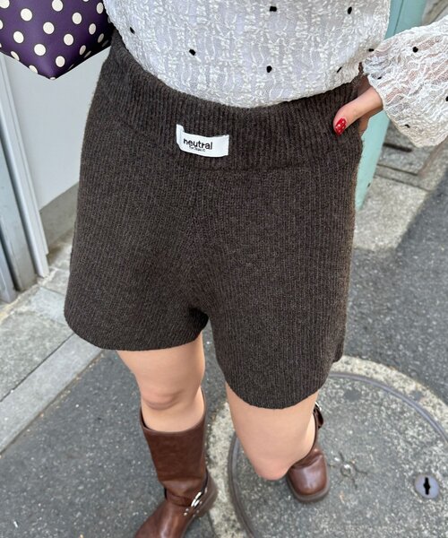 CIAOPANIC（チャオパニック）の「【neutral by ciaopanic】ニットショートパンツ（その他パンツ・レディース・アイボリー/ブラウン・FREE）」の19枚目の写真