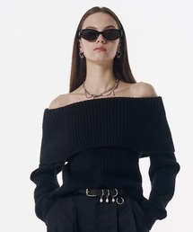 【新品】ELLIE オフショルダートップス　ブラック 新品】ELLIE エリー オフショルダートップス【BLACK】