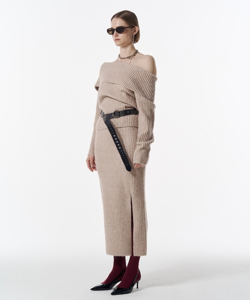 JOSE MOON（ジョゼムーン）の「OFF SHOULDER BULKY KNIT/オフショルダーバルキーニット（ニット/セーター・レディース・グレー/ベージュ/ブラック・FREE）」の21枚目の写真