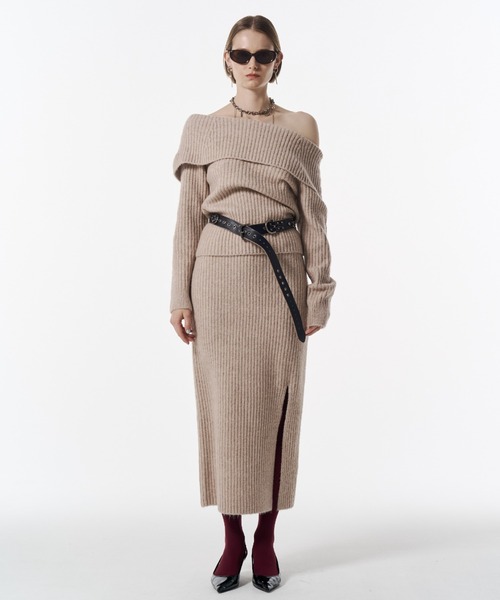 JOSE MOON（ジョゼムーン）の「OFF SHOULDER BULKY KNIT/オフショルダーバルキーニット（ニット/セーター・レディース・グレー/ベージュ/ブラック・FREE）」の20枚目の写真