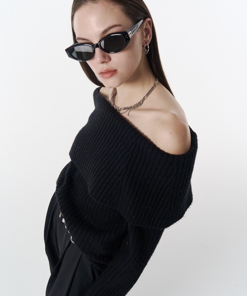 JOSE MOON（ジョゼムーン）の「OFF SHOULDER BULKY KNIT/オフショルダーバルキーニット（ニット/セーター・レディース・グレー/ベージュ/ブラック・FREE）」の13枚目の写真