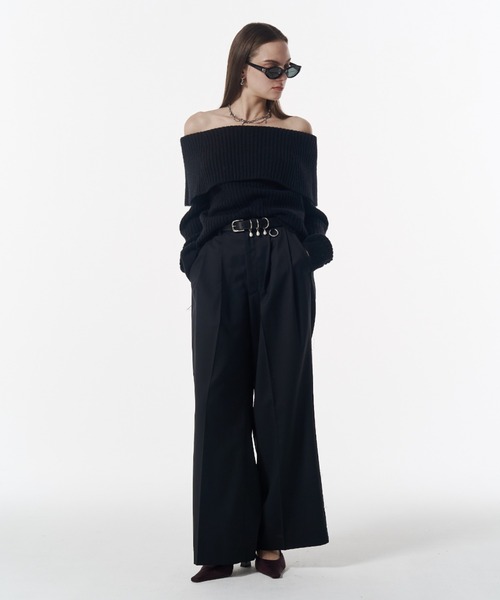 JOSE MOON（ジョゼムーン）の「OFF SHOULDER BULKY KNIT/オフショルダーバルキーニット（ニット/セーター・レディース・グレー/ベージュ/ブラック・FREE）」の8枚目の写真