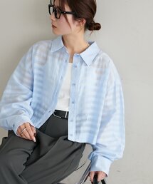 【WEB限定】シアーボーダークロップドシャツ