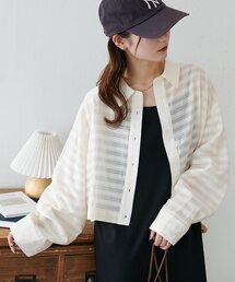【WEB限定】シアーボーダークロップドシャツ