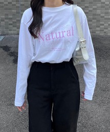 ピンクデザインロンT/長袖Tシャツ
