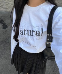 ピンクデザインロンT／長袖Tシャツ