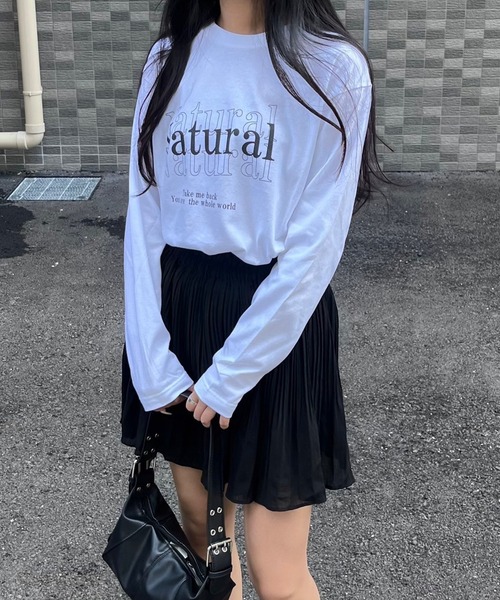 etta(エタ)の「ピンクデザインロンT/長袖Tシャツ(Tシャツ/カットソー・レディース・ホワイト/A・MEDIUM/SMALL/X-LARGE/LARGE)」の11枚目の写真