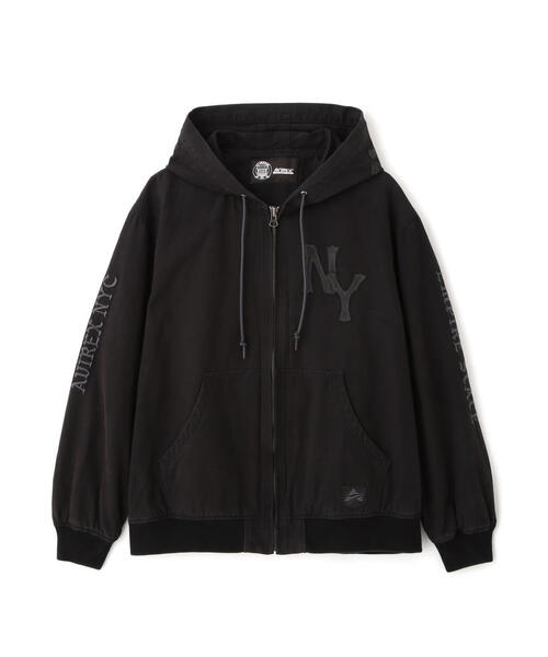 LEATHER PATCH DUCK HOOD JACKET / レザーパッチ ダック フード