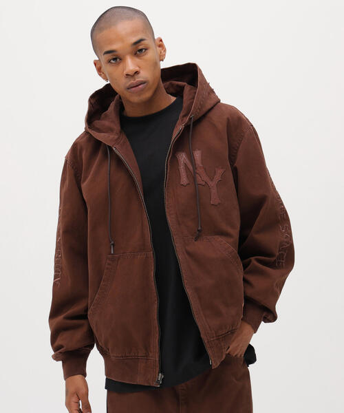 LEATHER PATCH DUCK HOOD JACKET / レザーパッチ ダック フード