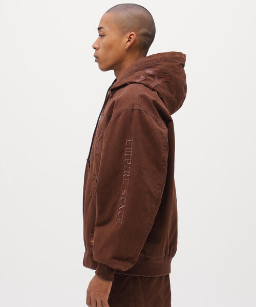 LEATHER PATCH DUCK HOOD JACKET / レザーパッチ ダック フード