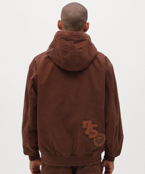 LEATHER PATCH DUCK HOOD JACKET / レザーパッチ ダック フード