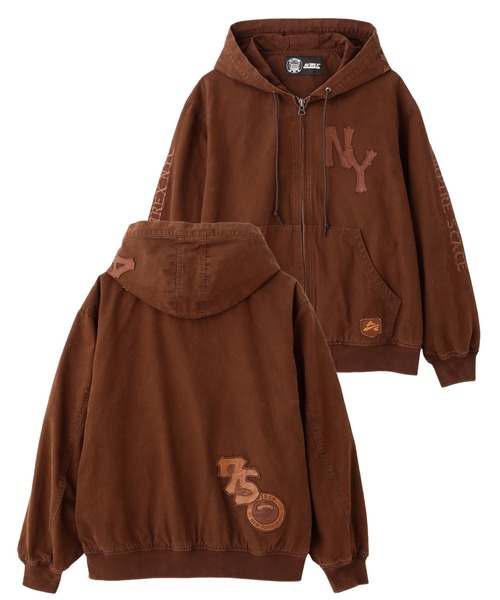 LEATHER PATCH DUCK HOOD JACKET / レザーパッチ ダック フード