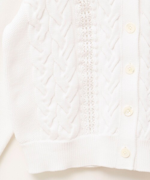 ノーリーズのアイボリー レースカーディガン 38 セール】レースコンビニットブルゾン（カーディガン/ボレロ