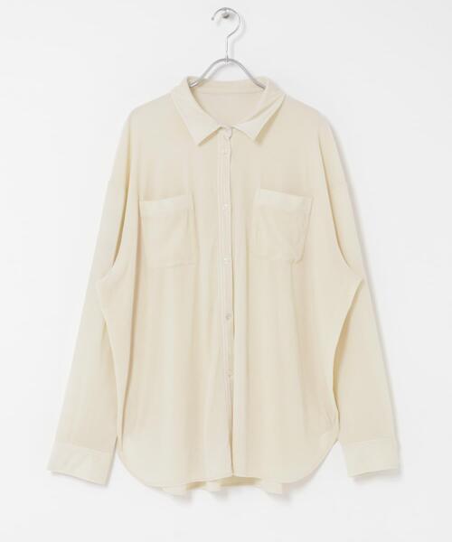 KBF（ケイビーエフ）の「シアーベロアルーズシャツ（シャツ/ブラウス・レディース・ダークブラウン/ブラック/アイボリー・ONE）」の11枚目の写真