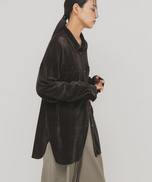 KBF（ケイビーエフ）の「シアーベロアルーズシャツ（シャツ/ブラウス・レディース・ダークブラウン/ブラック/アイボリー・ONE）」の15枚目の写真