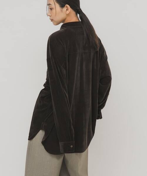 KBF（ケイビーエフ）の「シアーベロアルーズシャツ（シャツ/ブラウス・レディース・ダークブラウン/ブラック/アイボリー・ONE）」の16枚目の写真