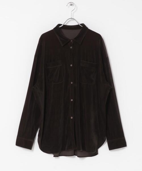 KBF（ケイビーエフ）の「シアーベロアルーズシャツ（シャツ/ブラウス・レディース・ダークブラウン/ブラック/アイボリー・ONE）」の20枚目の写真