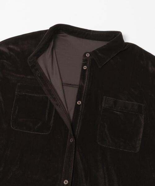 KBF（ケイビーエフ）の「シアーベロアルーズシャツ（シャツ/ブラウス・レディース・ダークブラウン/ブラック/アイボリー・ONE）」の21枚目の写真