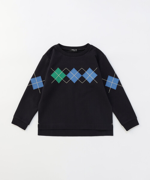 COMME CA ISM（コムサイズム）の「アーガイル長袖Tシャツ（Tシャツ/カットソー・キッズ・オートミール/ネイビー・100cm/110cm/120cm/130cm/140cm/150cm）」の6枚目の写真