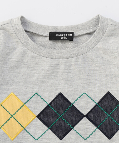 COMME CA ISM（コムサイズム）の「アーガイル長袖Tシャツ（Tシャツ/カットソー・キッズ・オートミール/ネイビー・100cm/110cm/120cm/130cm/140cm/150cm）」の9枚目の写真