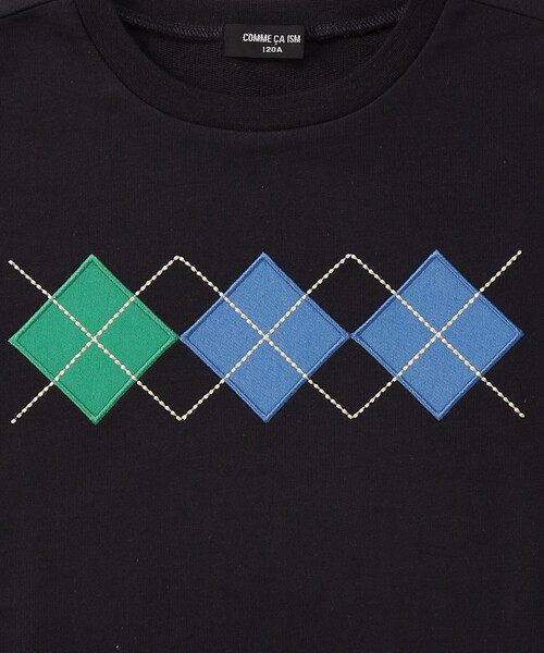 COMME CA ISM（コムサイズム）の「アーガイル長袖Tシャツ（Tシャツ/カットソー・キッズ・オートミール/ネイビー・100cm/110cm/120cm/130cm/140cm/150cm）」の13枚目の写真