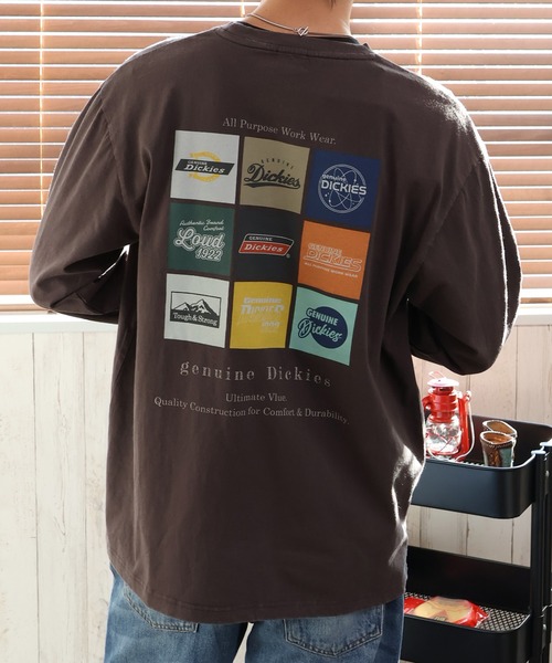 Dickies(ディッキーズ)の「【GENUINE DICKIES/ジェニュインディッキーズ】天竺 パウダーブリーチ 加工 バックプリント ロンT(Tシャツ/カットソー・メンズ・ブラック系1/ブラック系2/ホワイト系2/ホワイト系1・M/XL/L)」の1枚目の写真