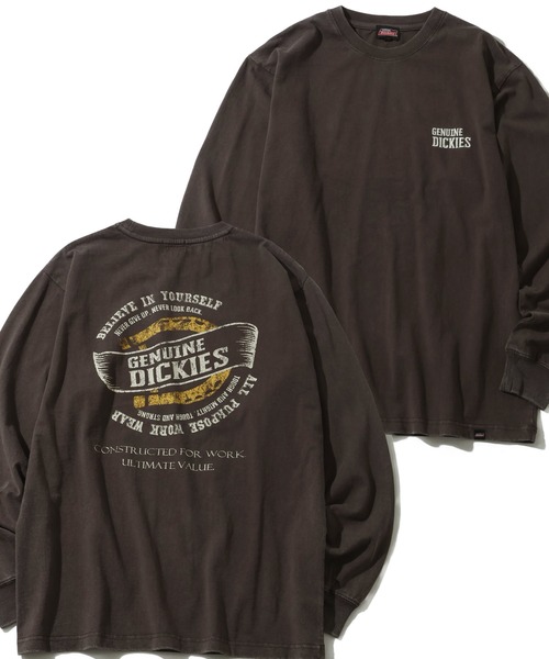 Dickies(ディッキーズ)の「【GENUINE DICKIES/ジェニュインディッキーズ】天竺 パウダーブリーチ 加工 バックプリント ロンT(Tシャツ/カットソー・メンズ・ブラック系1/ブラック系2/ホワイト系2/ホワイト系1・M/XL/L)」の4枚目の写真