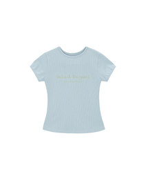 Provocation lettering ribbed tee - blue