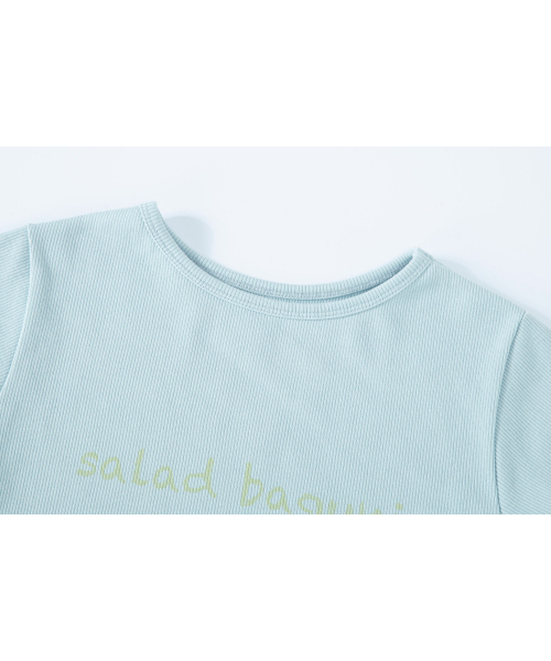 SALAD BAGUNI(サラダバグニ)の「Provocation lettering ribbed tee - blue(Tシャツ/カットソー・レディース・その他・FREE)」の2枚目の写真
