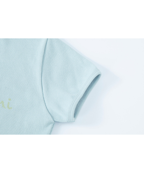 SALAD BAGUNI(サラダバグニ)の「Provocation lettering ribbed tee - blue(Tシャツ/カットソー・レディース・その他・FREE)」の4枚目の写真