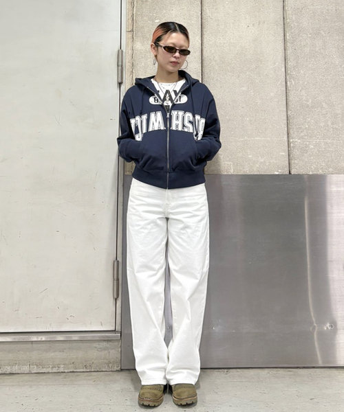 Oriens JOURNAL STANDARD（オリエンス ジャーナルスタンダード）の「ワイドベーシックデニム（デニムパンツ・レディース・ネイビー/ホワイト/ライトブルー・36/38）」の4枚目の写真