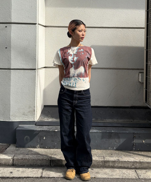 Oriens JOURNAL STANDARD（オリエンス ジャーナルスタンダード）の「ワイドベーシックデニム（デニムパンツ・レディース・ネイビー/ホワイト/ライトブルー・36/38）」の7枚目の写真