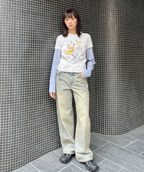 Oriens JOURNAL STANDARD（オリエンス ジャーナルスタンダード）の「ワイドベーシックデニム（デニムパンツ・レディース・ネイビー/ホワイト/ライトブルー・36/38）」の12枚目の写真